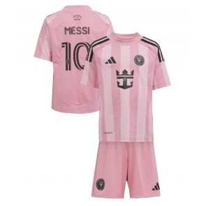 Inter Miami Lionel Messi #10 Hemmaställ Barn 2025-26 Kortärmad (+ Korta byxor)